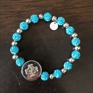 Rustic Cuff turquoise beaded bracelet